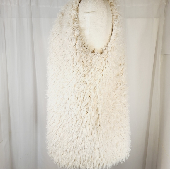 TART COLLECTION Faux Fur Vest Cream Medium M - Picture 7 of 10